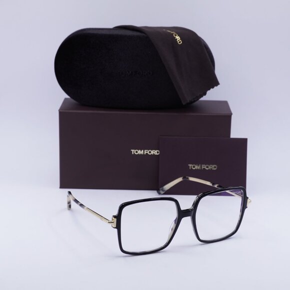 Tom Ford FT5915-B 005 Square Eyeglasses 53mm - Black/Havana - Picture 7 of 10